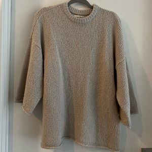 Oak + Fort Oversized Light Grey Knit - sz S